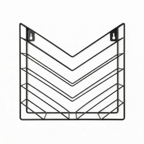 Wall Magazine Rack Wire Storage Organizer Metal Book Holder Black