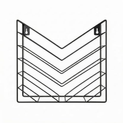 Wall Magazine Rack Wire Storage Organizer Metal Book Holder Black
