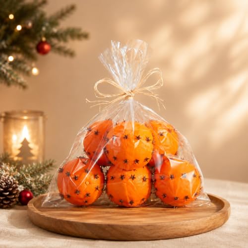 6 Pack Clove Orange Pomander Balls for Holiday Decor, Vase Fillers & Seasonal Table Centerpieces