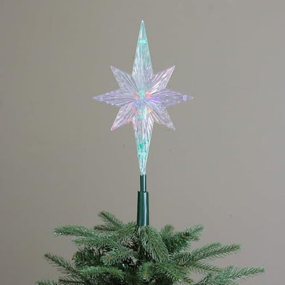 Lighted LED Color Changing Christmas Tree Topper - Star, Multi Lights, 11 Inches