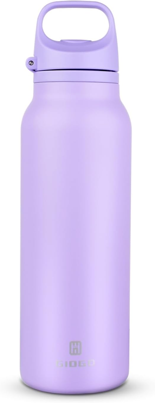Skiennix Insulated Thermo Water Bottle - 20oz Stainless Steel Flask for Hot & Cold Drinks | Purple