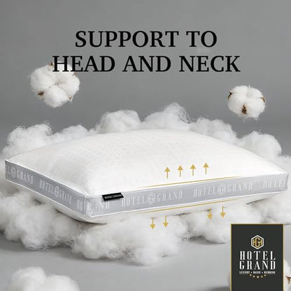 Hotel Grand King Size Medium Soft Bed Pillow Set of 2 - Luxury Hotel Comfort