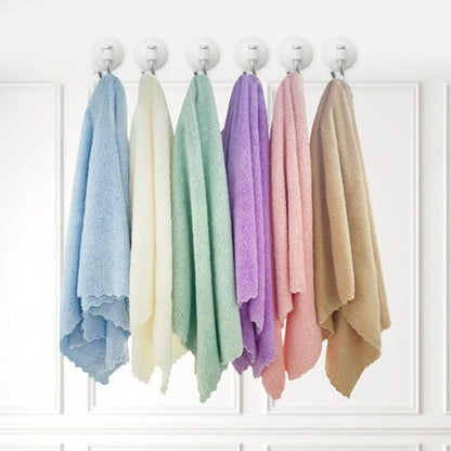 Blue Hand Towels for Bathroom 14x30 Inch Cotton Blend Quick Dry Soft Reusable Microfiber