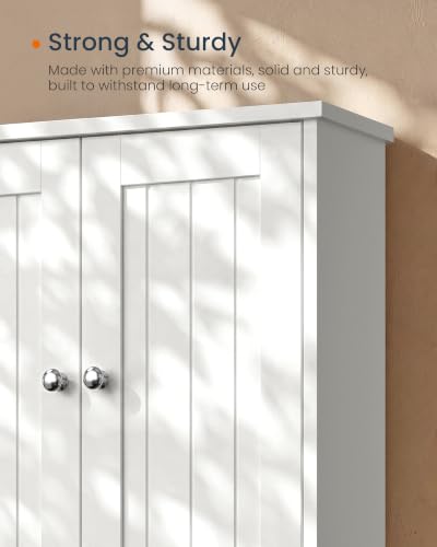 Tool-Free Wall Bathroom Cabinet with 2 Doors & Adjustable Shelves