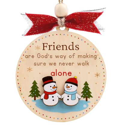 Friend Christmas Ornament – Wooden Friendship Ornament for Women (B75) – 3-Inch Keepsake