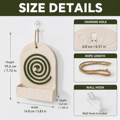 Retro Ceramic Mosquito Coil Holder Wall & Tabletop Ash Catcher - Safe & Decorative