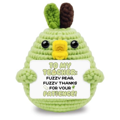 Teacher Appreciation Gifts Crochet Duck Pear Decor - Teacher Variation