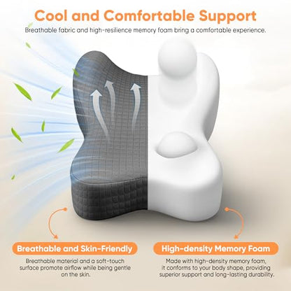 ROKAFU Large Grey Knee Pillow for Side Sleepers, Sciatica & Hip Support