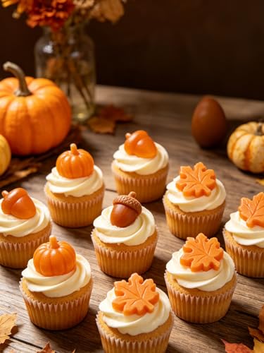 Pumpkin Maple Leaves Silicone Mold - Fall Theme Chocolate, Resin, Cake Decoration, 2 Pieces