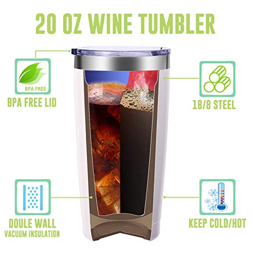 White Travel Tumbler for Doctors - 20oz Insulated Stainless Steel Mug with Lid