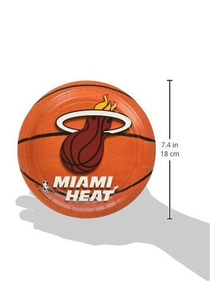 Amscan Miami Heat Round Plates, 7" x 7", Multicolor