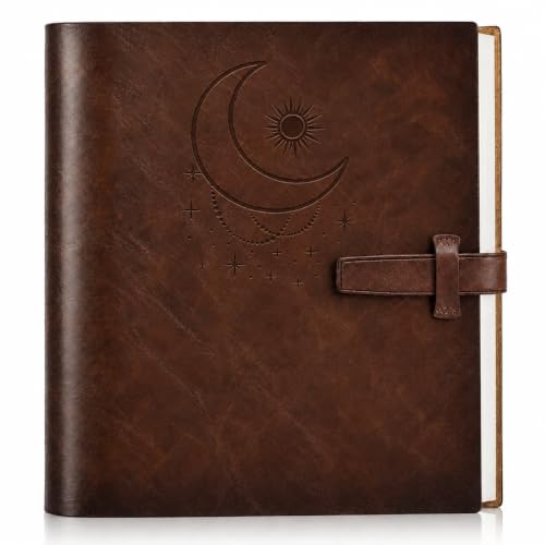 Leather Photo Album 4x6 Holds 240 Pictures with Scrapbook Pages - Moon Variation