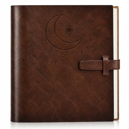 Leather Photo Album 4x6 Holds 240 Pictures with Scrapbook Pages - Moon Variation