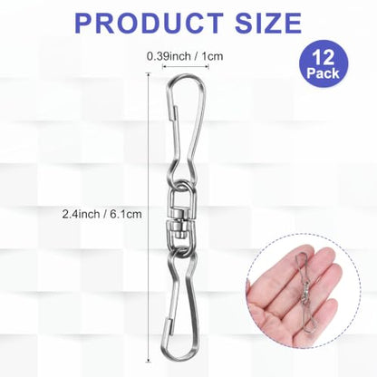 Stainless Steel Swivel Hooks for Wind Spinners & Bird Feeders - 20 Pack