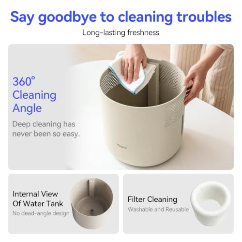 Large 6L Evaporative Humidifier for Bedroom & Nursery, No White Dust, Quiet Sleep Mode