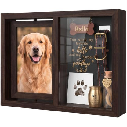 Brown Dog Memorial Shadow Box Gifts for Loss of Pet - Sympathy Keepsake