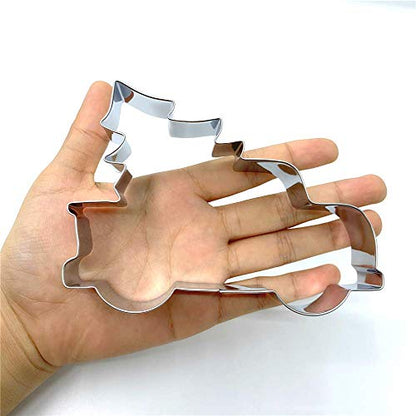 Christmas Tree Pickup Truck Cookie Cutter - Festive Baking Tool, 4.9 x 3.6 inches