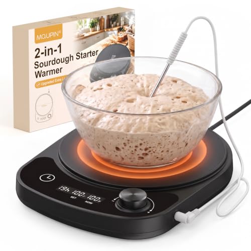 Black Sourdough Starter Warmer with Real-Time Dough Probe, 70-120°F