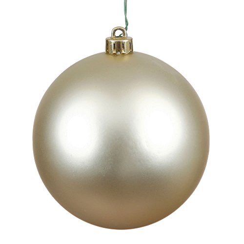 Champagne Matte Holiday Ornaments - Shatterproof Plastic, 4-Inch, Set of 6
