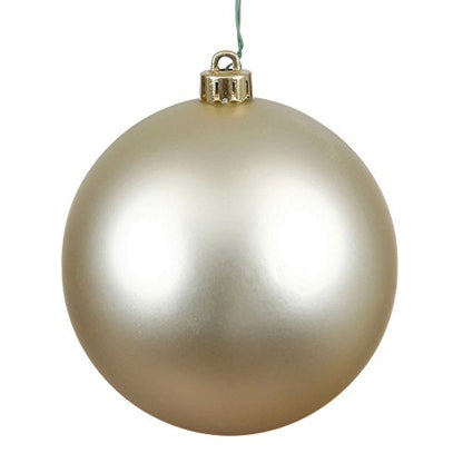Champagne Matte Holiday Ornaments - Shatterproof Plastic, 4-Inch, Set of 6