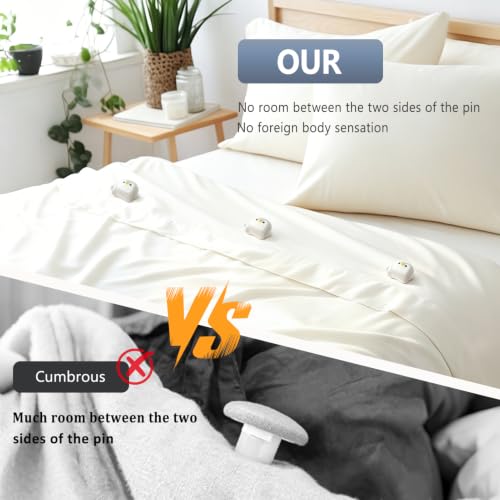 Needle-Free Duvet Cover Clips - Grey, 16 Pack Soft Coral Fleece Secure Fasteners