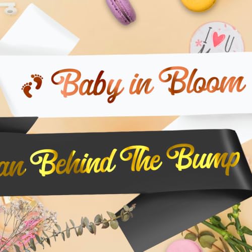 Baby Shower Sash Set - Baby in Bloom & Man Behind the Bump