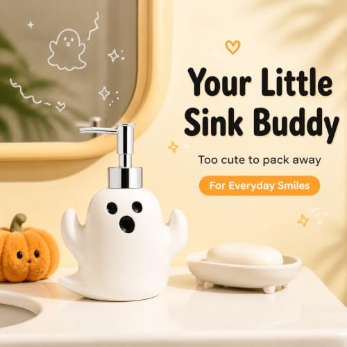 Halloween Ghost Soap Dispenser - White Ghost Bathroom Decor