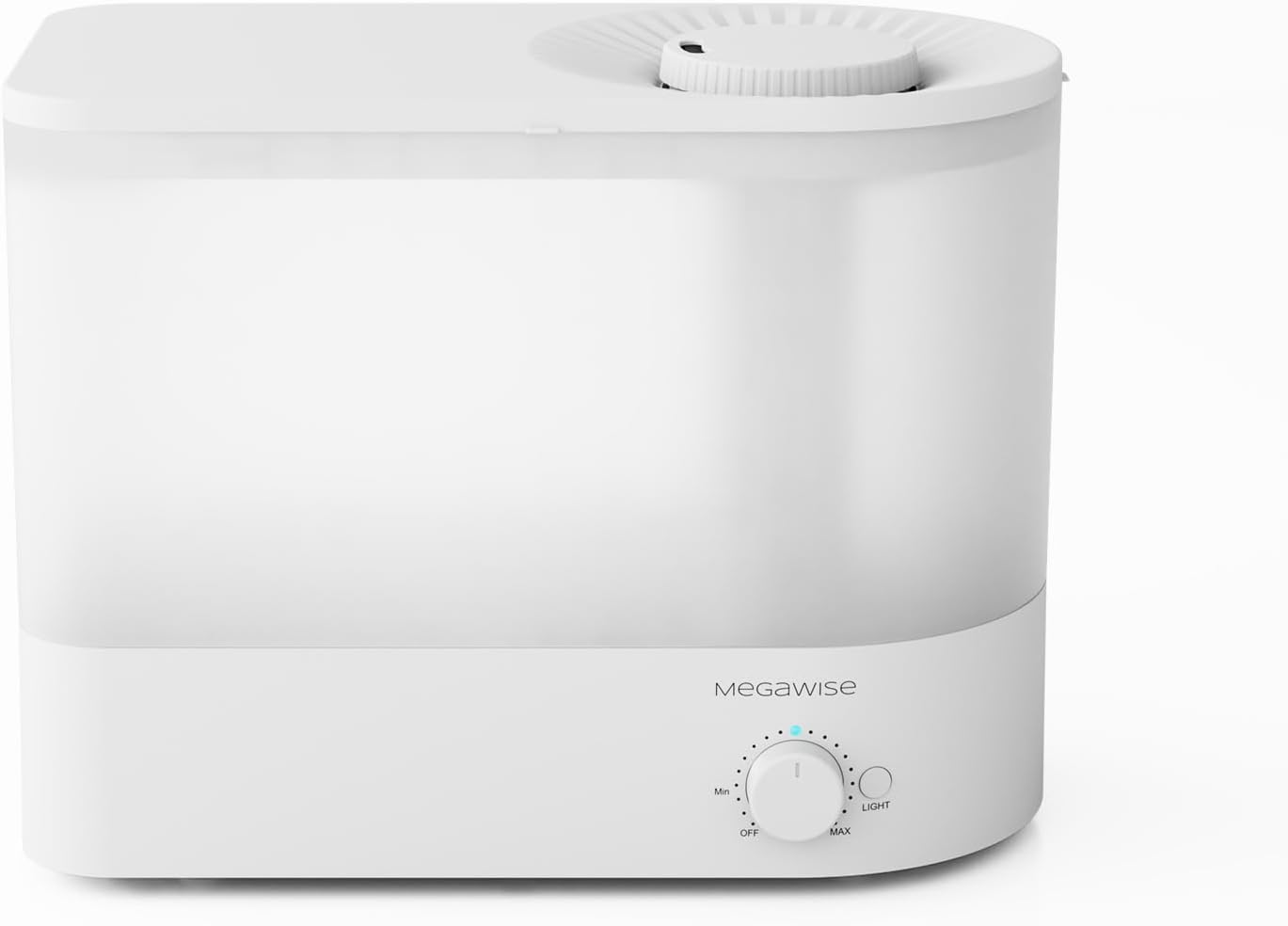 MEGAWISE 2025 Large Capacity Humidifier - 6L Top Fill Design, Ultra Quiet Cool Mist for Bedroom & Nursery (White)