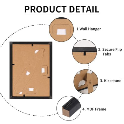 Black 5x7 Picture Frame Set of 22 - MDF Wood Wall & Table Display