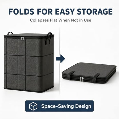 180L Foldable Storage Bags Set with Reinforced Handles - Large Capacity Closet Organizers