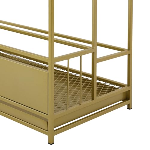 Gold Commercial Umbrella Holder for Entryway - Metal Umbrella Rack