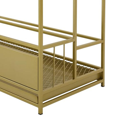Gold Commercial Umbrella Holder for Entryway - Metal Umbrella Rack