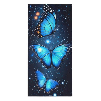 Dreamy Blue Butterfly Microfiber Travel Towel 28.7x13.8 Lightweight Quick Dry