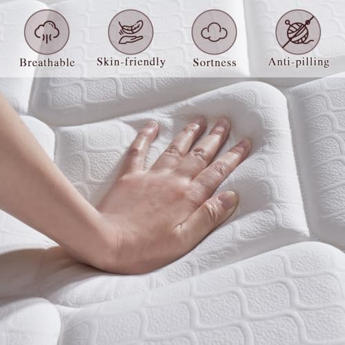 Full Size Hybrid Mattress in a Box - 12 Inch Memory Foam & Pocket Coil Support - Black, Full Size