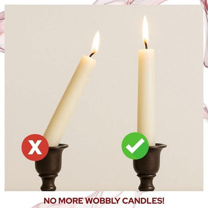 Biedermann & Sons Round Wax Candle Adapters - White 0.5 Inch Pellets | 2 Cards with 30 Dots