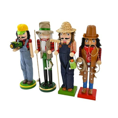 Wooden Nutcracker Figurine Cowboy Christmas Nutcracker Soldier Centerpiece