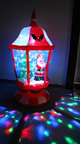 Christmas Inflatable Decorations Bundle with Lighted Santa Lantern & Santa on Fishing Boat