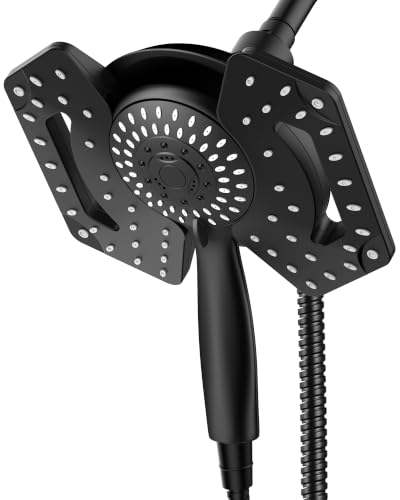 INAVAMZ 2-in-1 High Pressure Shower Head with Handheld, Large Black
