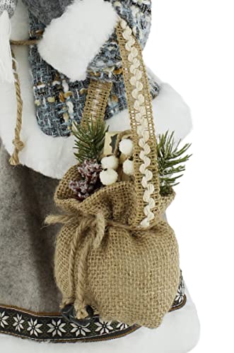 Windy Hill 16-Inch Woodland Tweed Burlap Mrs. Claus Decor - Outdoor Holiday Christmas