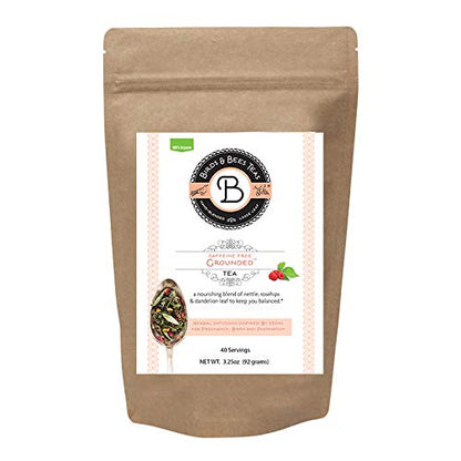 Birds & Bees Teas - Organic Fertility Tea & Pre Conception Tea, Grounded Pregnancy Tea is a Red Raspberry Leaf Blend for a Great Natural Cleanse and Detox, 40 Servings, 3.2 oz