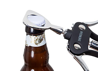 shengshi Wine Opener Zinc Alloy Premium Wing Corkscrew Wine Bottle Opener With Multifunctional Bottles Opener