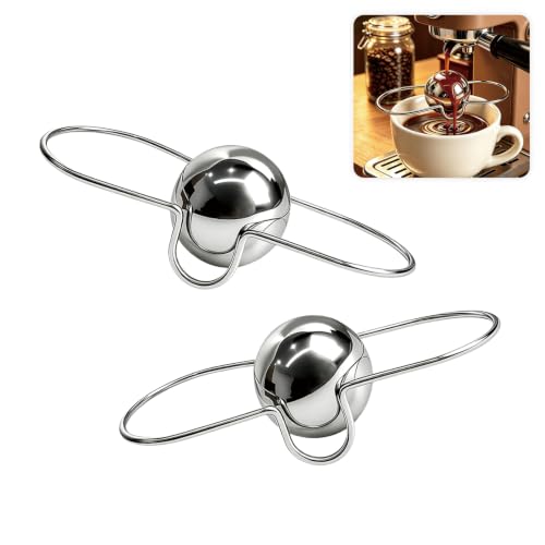 2 Pack Stainless Steel Espresso Cooling Balls with Stand & Storage Case