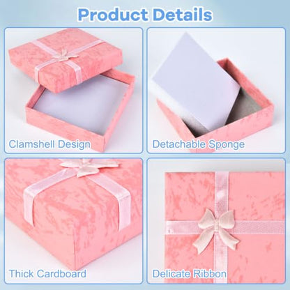 24 Pack Small Jewelry Gift Boxes with Ribbon Bow - Perfect for Earrings, Necklaces, and Bracelets