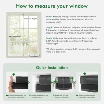 No Drill Blackout Cellular Shades 22x48 Inches - Black Variation