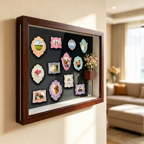 Mini Shadow Box Kit with Magnetic Frames & Mini Vase - DIY Wall Decor