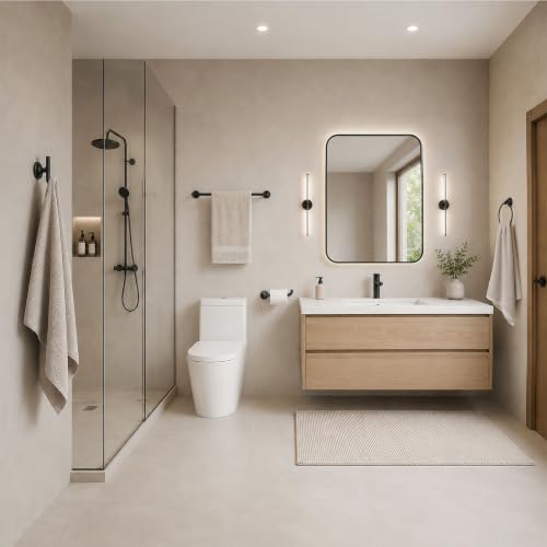 Modern Wall Mount Robe Hook Matte Black - Bathroom Towel Hook with Hardware