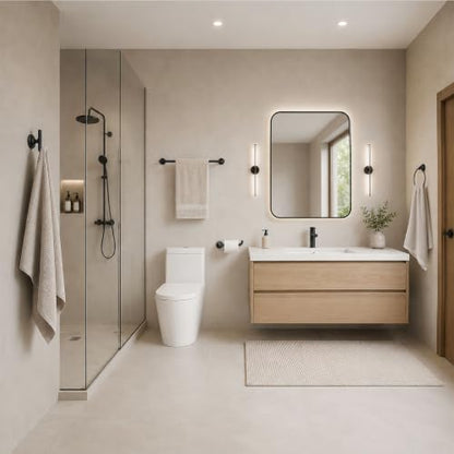 Modern Wall Mount Robe Hook Matte Black - Bathroom Towel Hook with Hardware