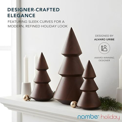 Acacia Tree Set - Handcarved Wooden Holiday Decor for Tabletop & Mantel