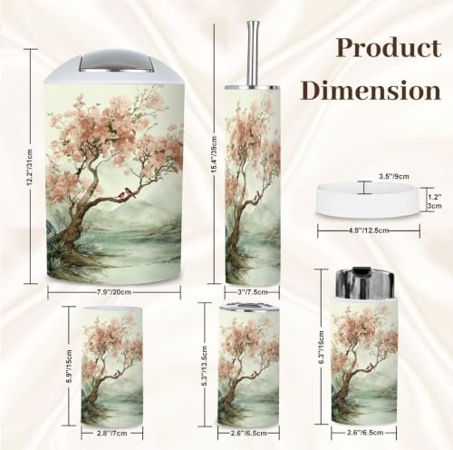 6-Piece Bathroom Accessory Set with Trash Can Soap Dispenser & Holder
