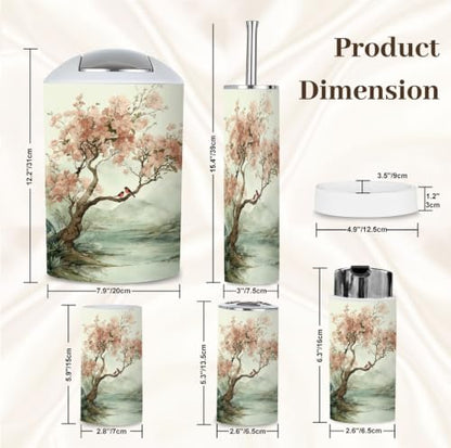 6-Piece Bathroom Accessory Set with Trash Can Soap Dispenser & Holder